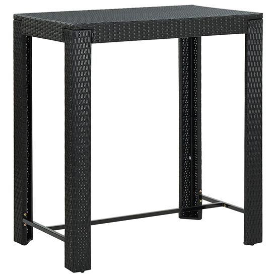 Aleka Outdoor Poly Rattan Bar Table With 4 Stools In Black_3