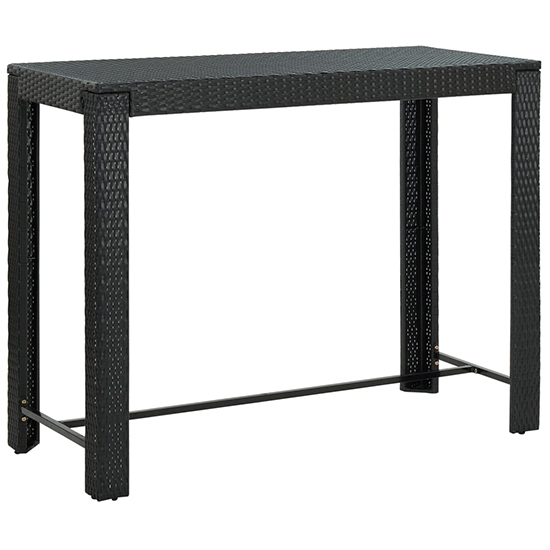 Aleka Outdoor Poly Rattan Bar Table With 6 Stools In Black_3