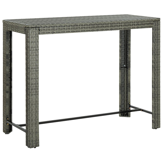 Aleka Outdoor Poly Rattan Bar Table With 6 Stools In Grey_3