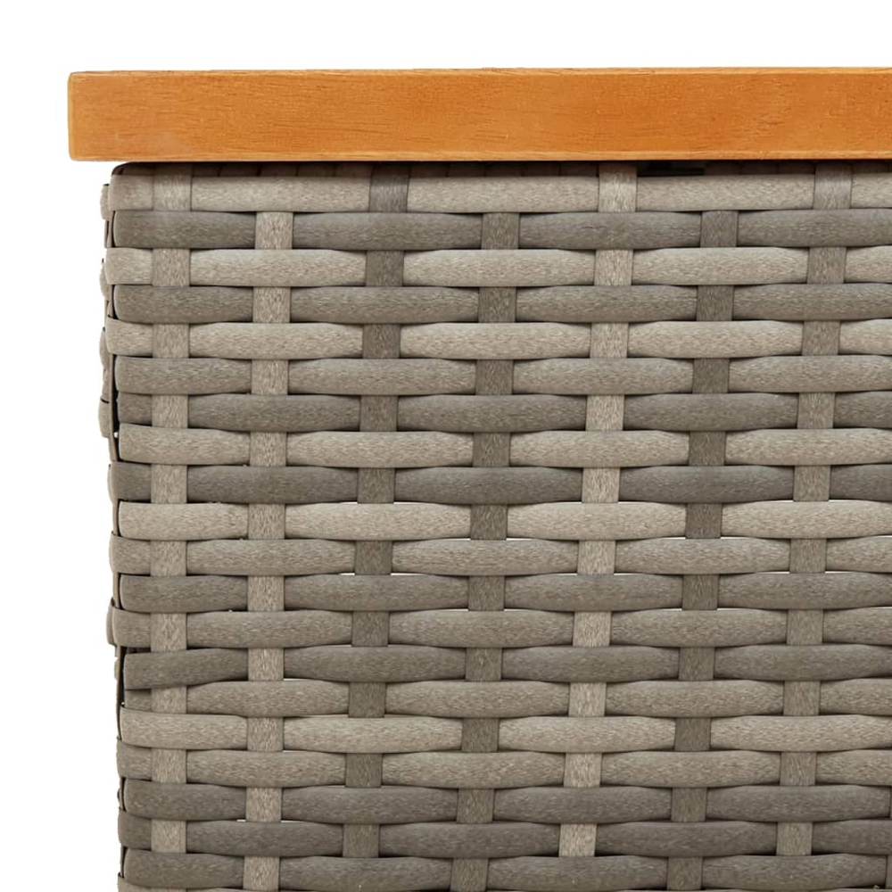 Aleris Garden Brown Acacia Wood Top Coffee Table with Grey Rattan Base