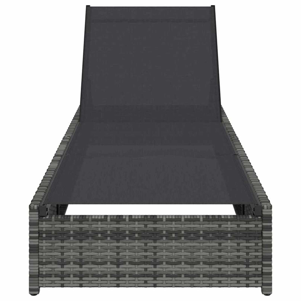 Aleris Garden Poly Rattan Reclining Sun Lounger in Grey
