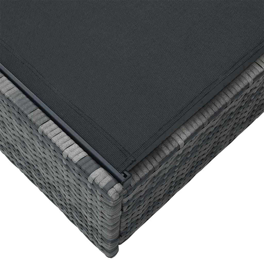 Aleris Garden Poly Rattan Reclining Sun Lounger in Grey