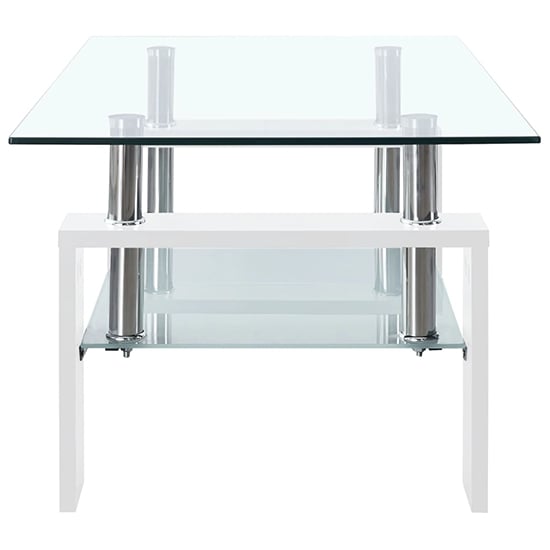 Aleron Clear Glass Coffee Table With White Wooden Legs_3