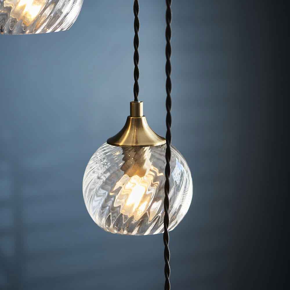Alessa Metal 5 Ceiling Cascade Pendant Light in Antique Brass