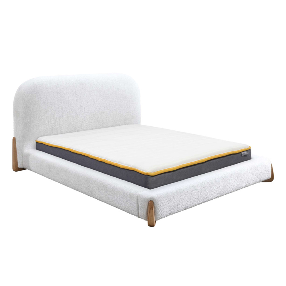 Alessia Fabric Double Bed in White