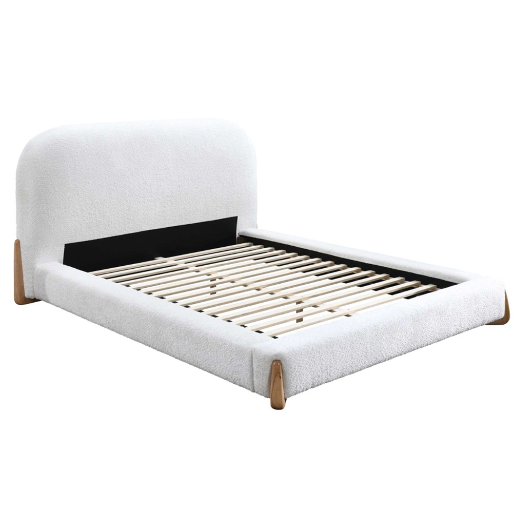 Alessia Fabric Double Bed in White