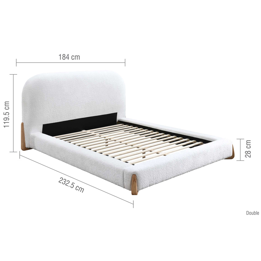 Alessia Fabric Double Bed in White