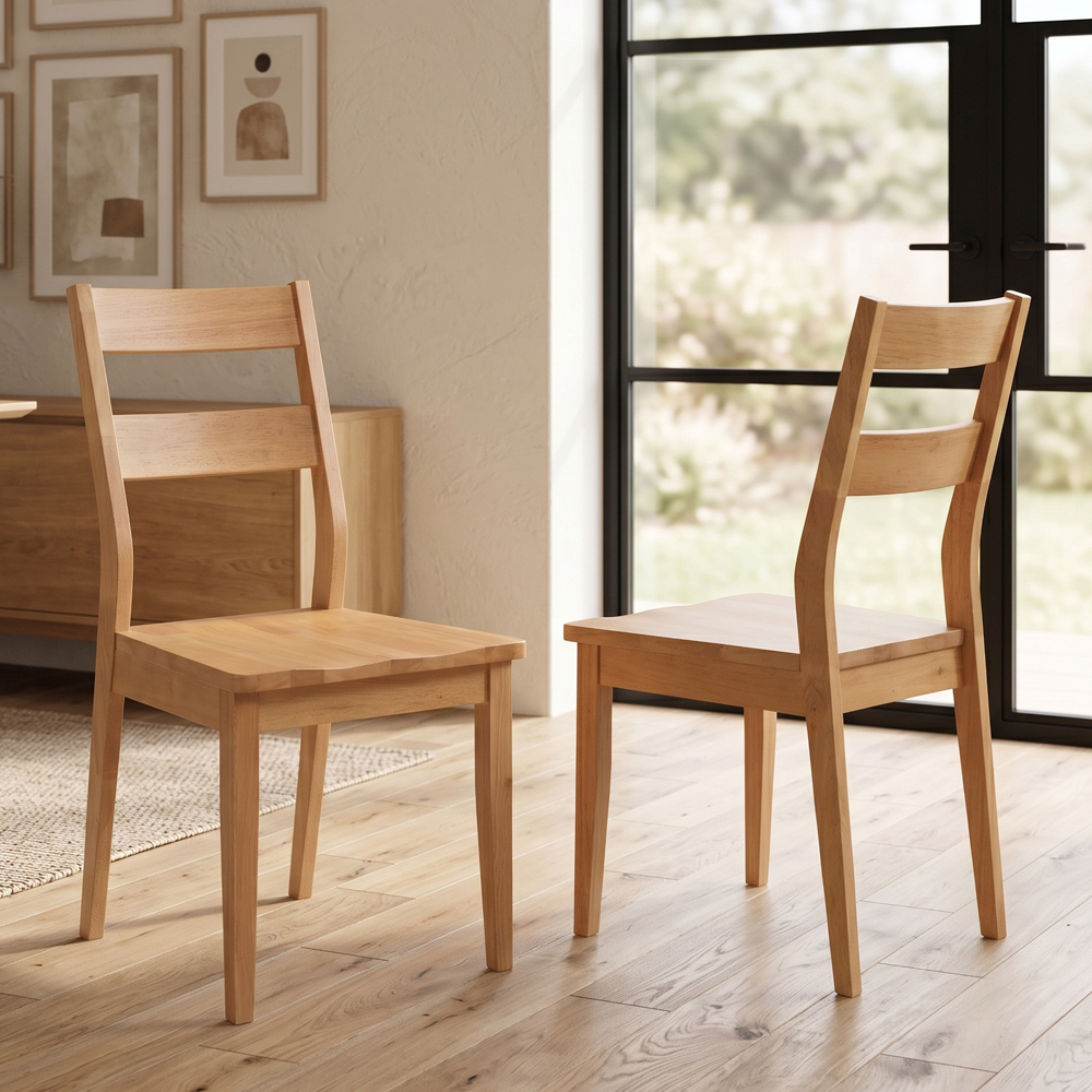 Alesund Oak Wooden Dining Chairs In Pair