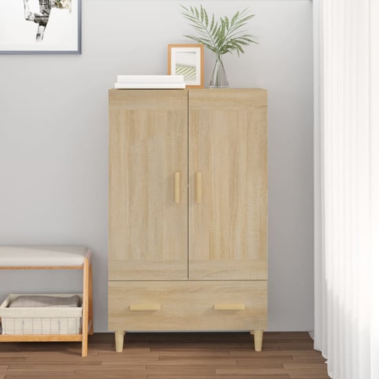 Photo of Aleta wooden highboard with 2 doors 1 drawer in sonoma oak