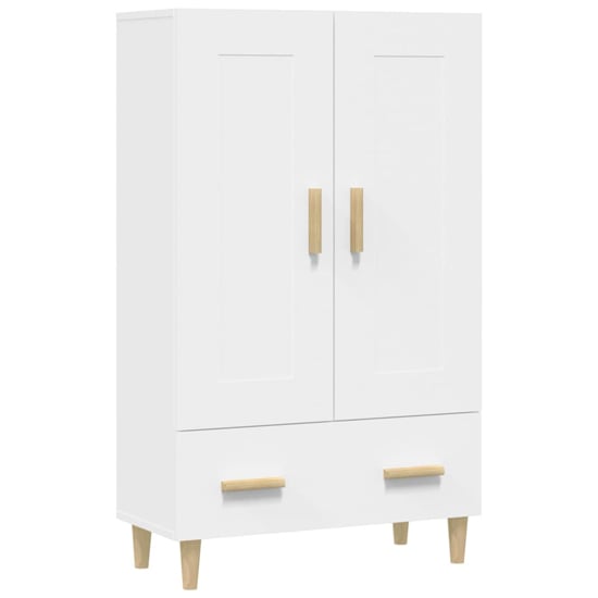 Aleta Wooden Highboard With 2 Doors 1 Drawer In White