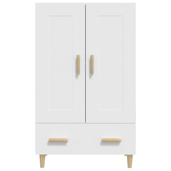 Aleta Wooden Highboard With 2 Doors 1 Drawer In White