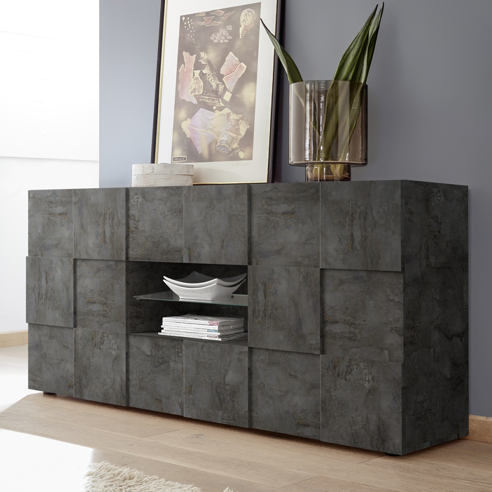 Product photograph of Aleta Wooden Sideboard With 2 Doors 2 Drawers In Oxide from Furniture in Fashion