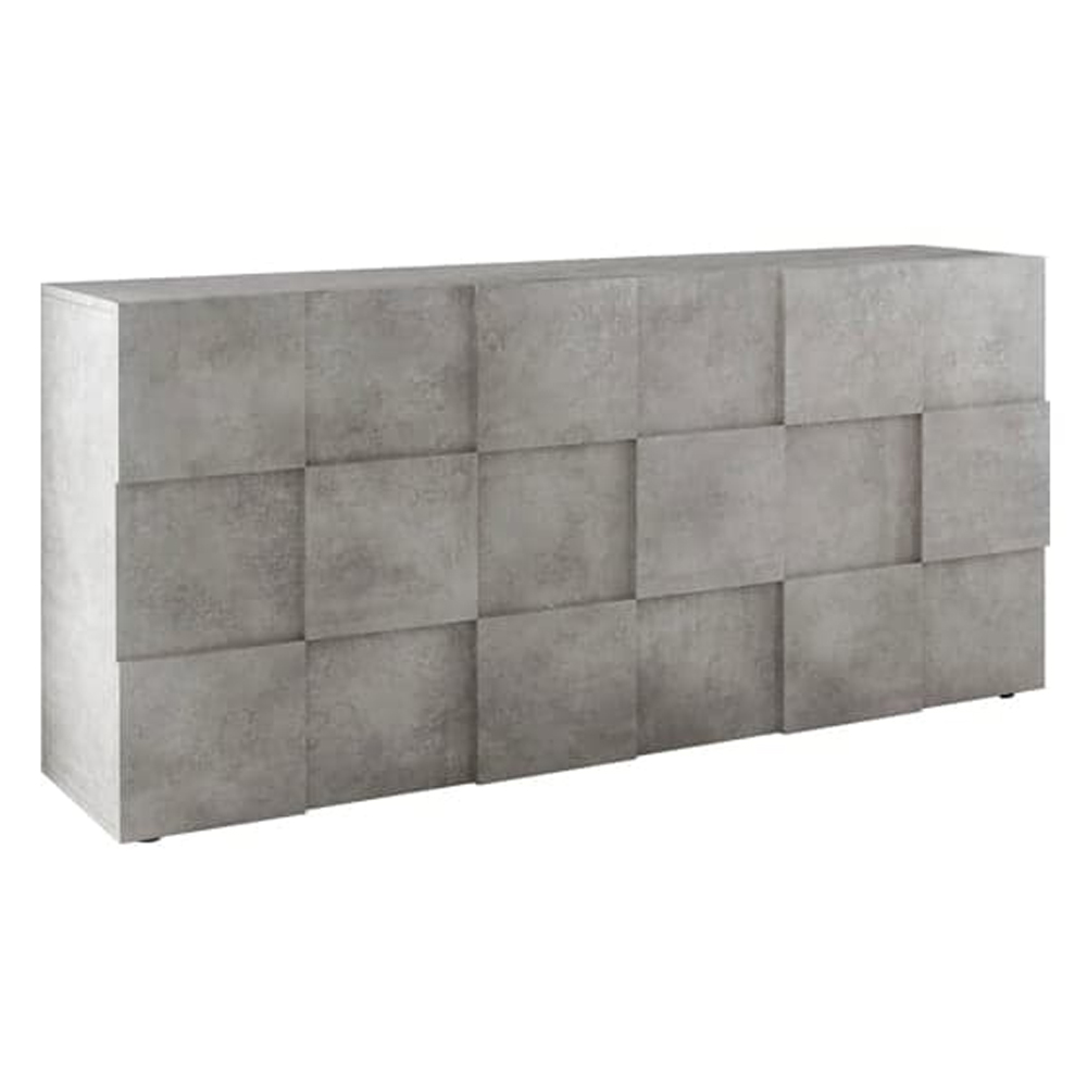 Aleta Wooden Sideboard With 3 Doors In Concrete