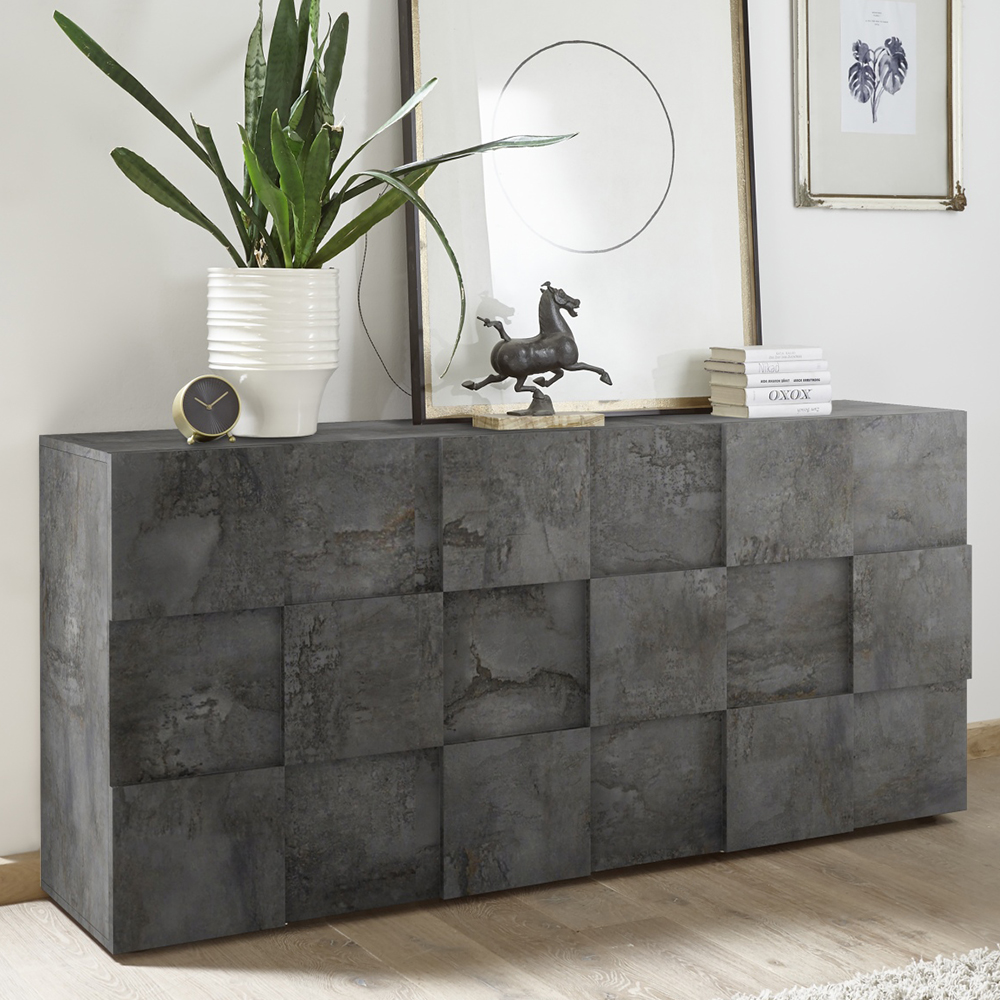 Product photograph of Aleta Wooden Sideboard With 3 Doors In Oxide from Furniture in Fashion