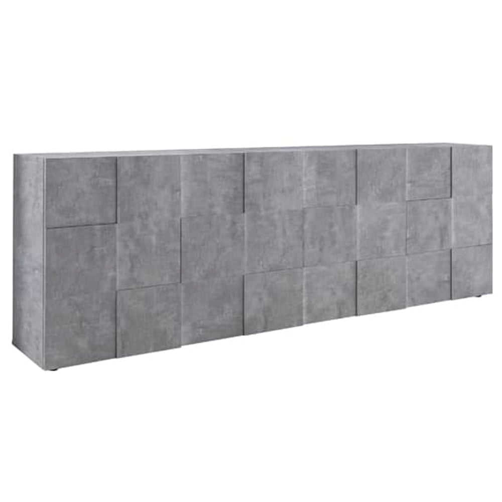 Aleta Wooden Sideboard With 4 Doors In Concrete
