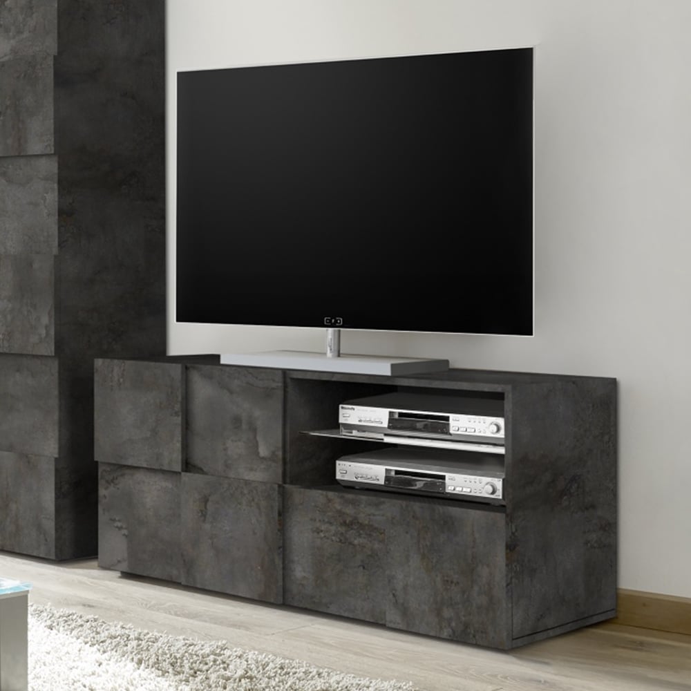 Product photograph of Aleta Wooden Tv Stand With 1 Door 1 Drawer In Oxide from Furniture in Fashion