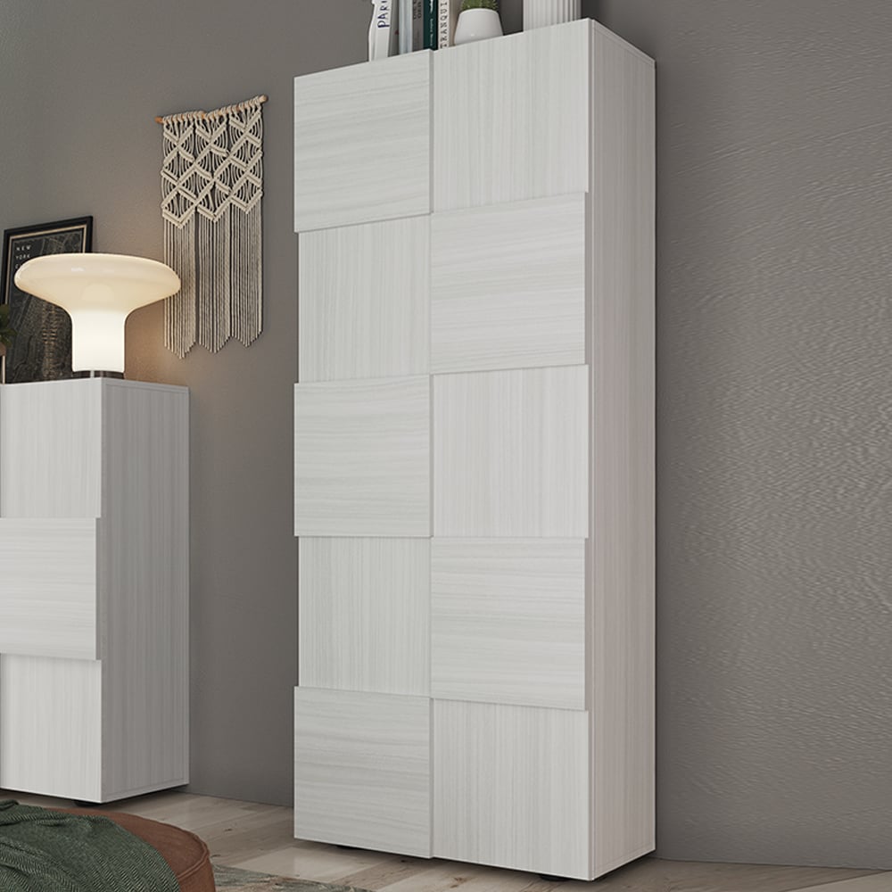 Product photograph of Aleta Wooden Wardrobe With 2 Doors In Eucaliptus Oak from Furniture in Fashion