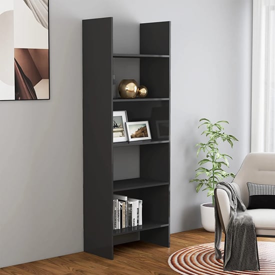 Alev Wooden Bookcase With 5 Shelves In White Furniture in Fashion