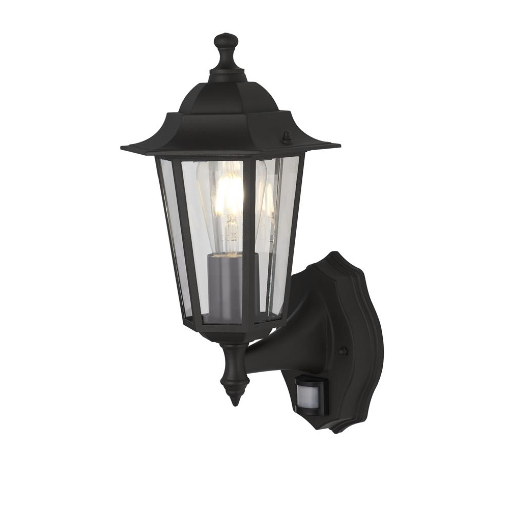 Read more about Alex clear glass outdoor wall light in black