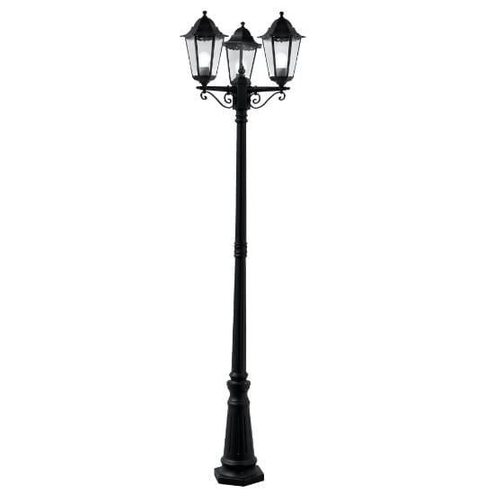 Read more about Alex 3 light outdoor post lamp in black with clear glass