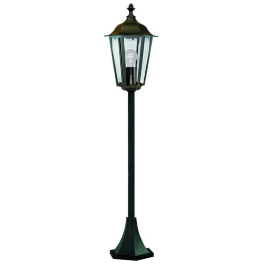 Product photograph of Alex Outdoor 1 Light Post Lamp In Black With Clear Glass from Furniture in Fashion