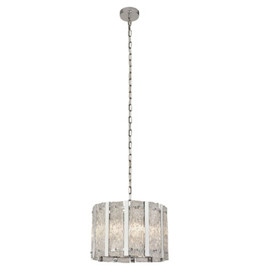 Read more about Alexandra 5 pendant light in satin silver with aquatex glass