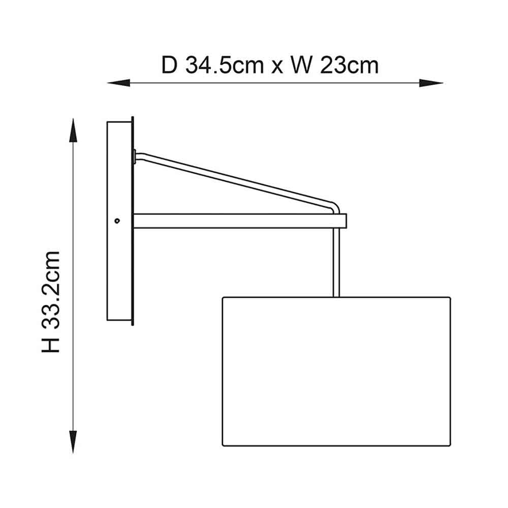 Alexandria Black Fabric Shade Wall Light With Matt Nickel Frame