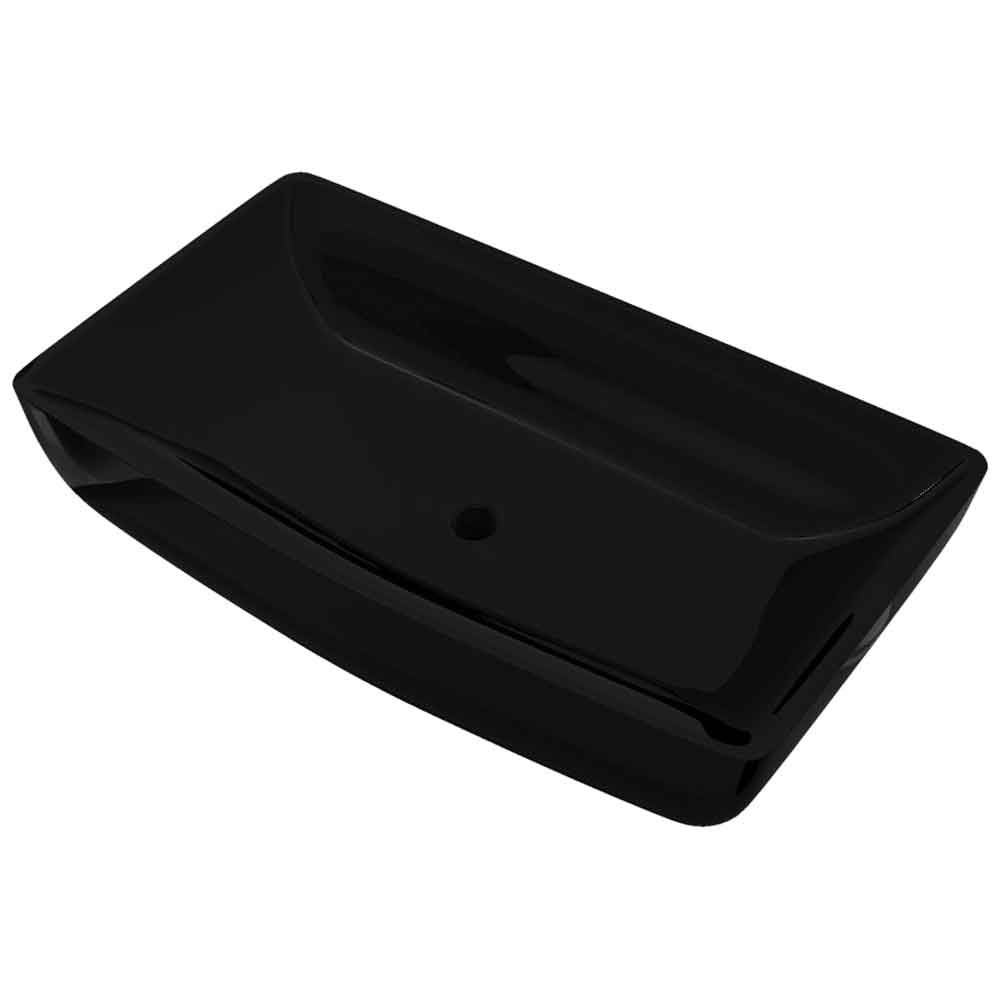 Alexandria Rectnagular Countertop Basin Without Waste 710mm Wide 1TH - Black