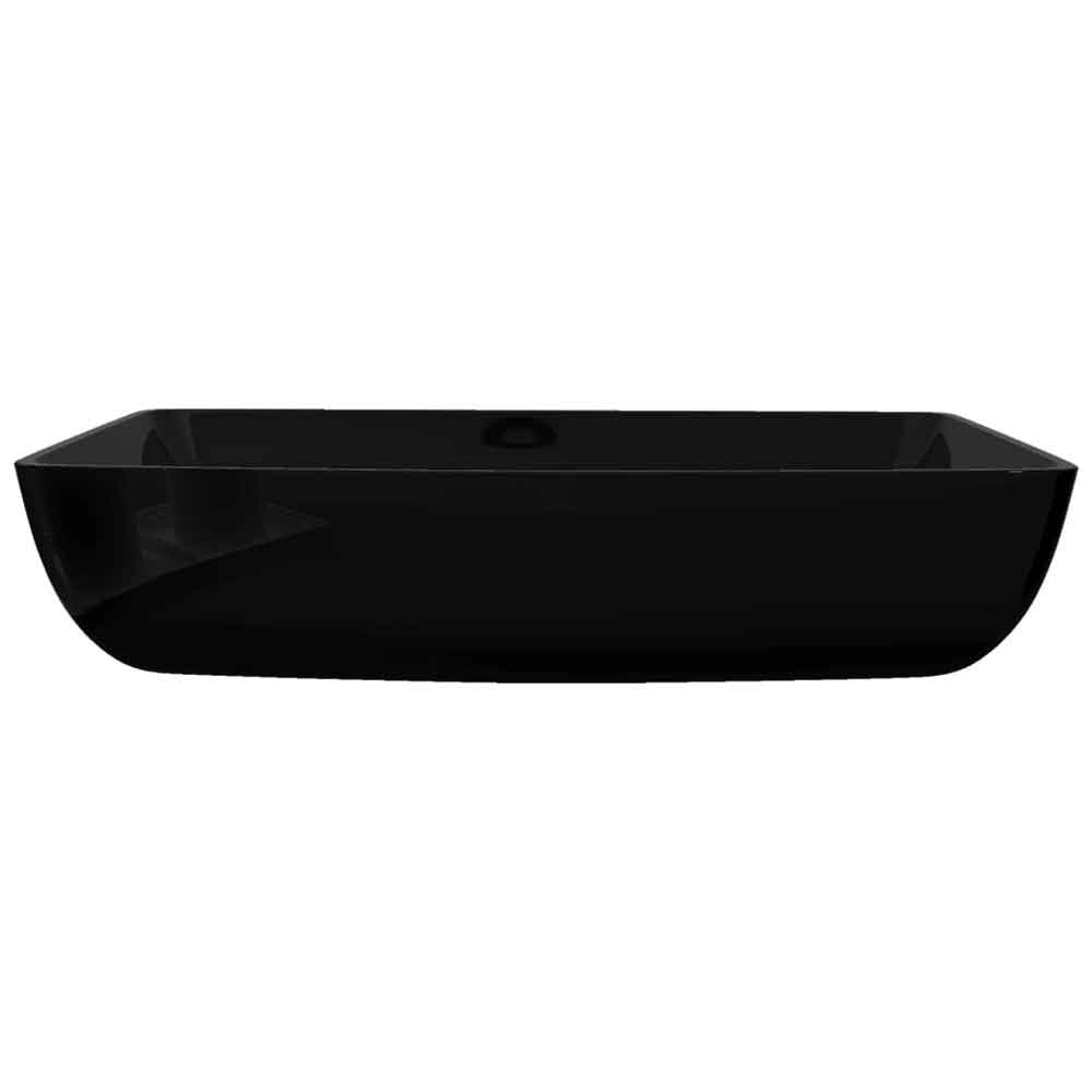 Alexandria Rectnagular Countertop Basin Without Waste 710mm Wide 1TH - Black