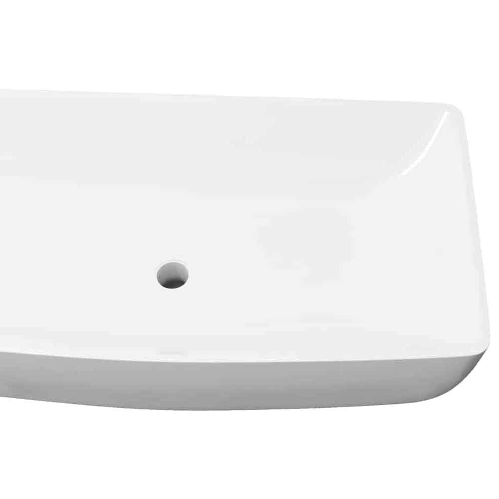 Alexandria Rectnagular Countertop Basin Without Waste 710mm Wide 1TH - White