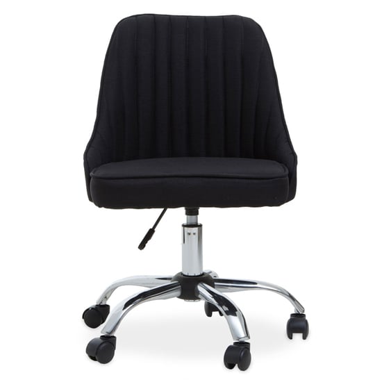 Alexei Fabric Home And Office Chair With Chrome Base In Black