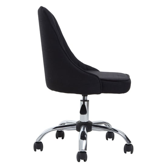 Alexei Fabric Home And Office Chair With Chrome Base In Black