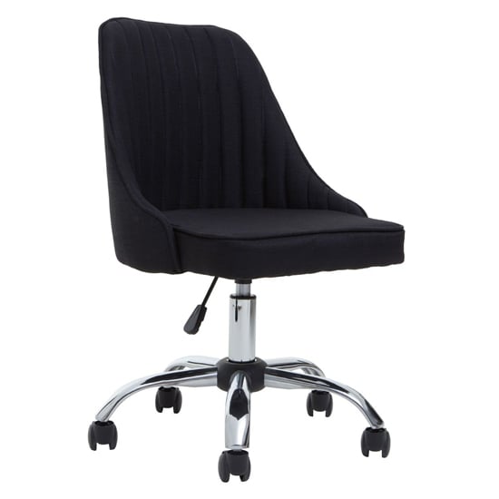 Alexei Fabric Home And Office Chair With Chrome Base In Black_1