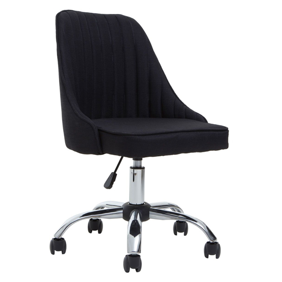 Photo of Alexei fabric home and office chair with chrome base in black