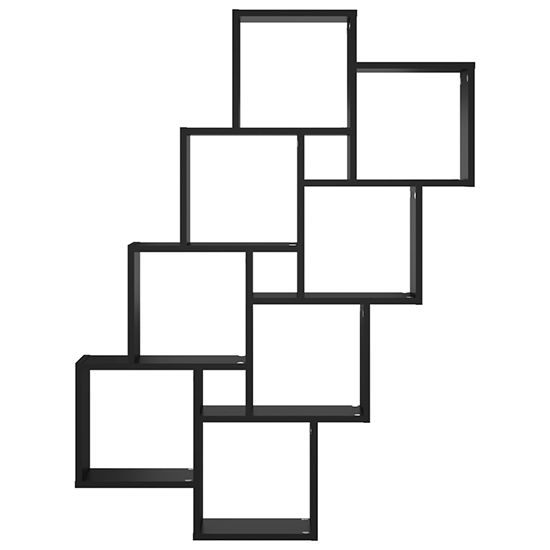 Alexey Wooden Cube Design Wall Shelf In Black
