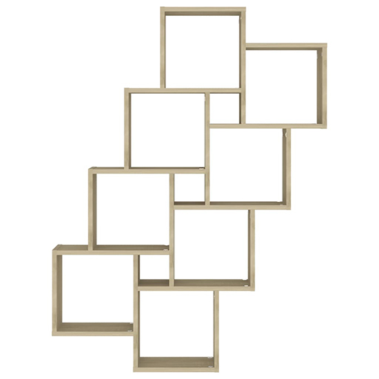 Alexey Wooden Cube Design Wall Shelf In Sonoma Oak