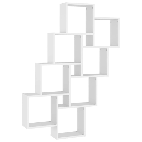 Alexey Wooden Cube Design Wall Shelf In White