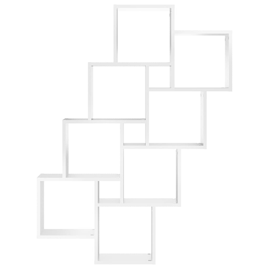 Alexey Wooden Cube Design Wall Shelf In White
