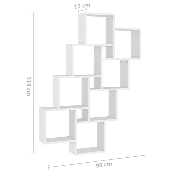 Alexey Wooden Cube Design Wall Shelf In White
