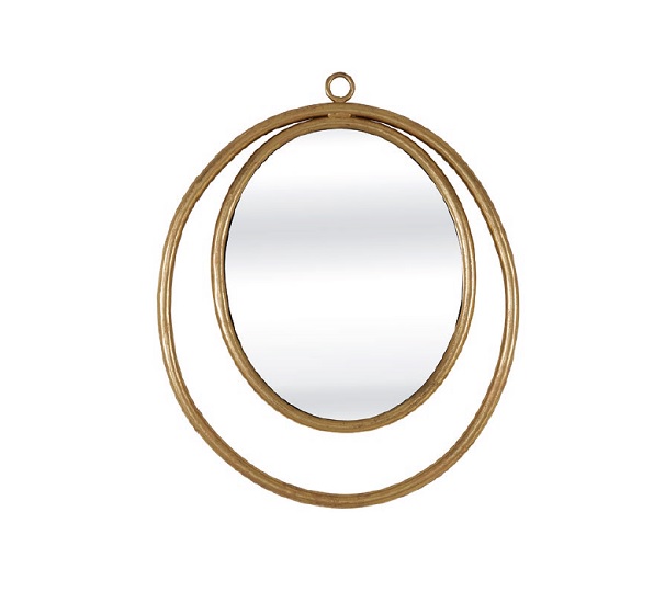 Product photograph of Alexia Wall Mirror Oval In Gold Finish from Furniture in Fashion