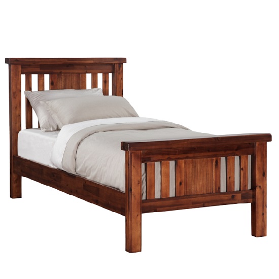 Alexis Wooden Single Bed In Dark Acacia Wood 29999