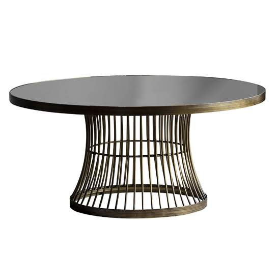 Alexxis Round Contemporary Glass Top Coffee Table In Bronze_2