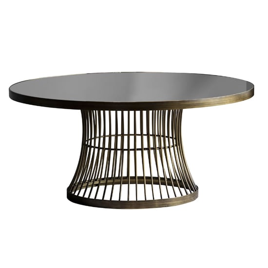 Alexxis Round Glass Top Coffee Table In Bronze