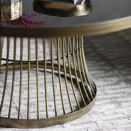 Alexxis Round Glass Top Coffee Table In Bronze