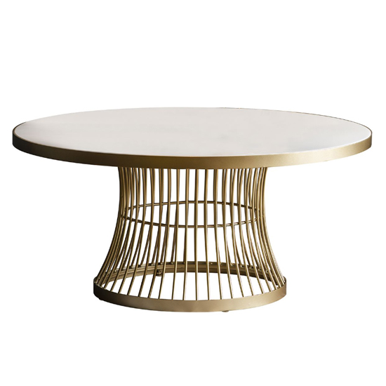 Alexxis Round Glass Top Coffee Table In Champagne