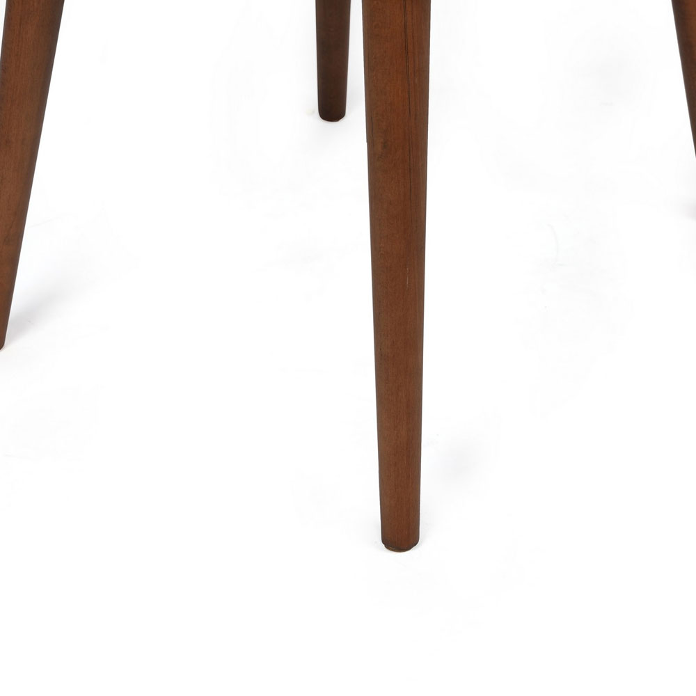 Alfa Beige Velvet Dining Chairs with Walnut Legs in Pair