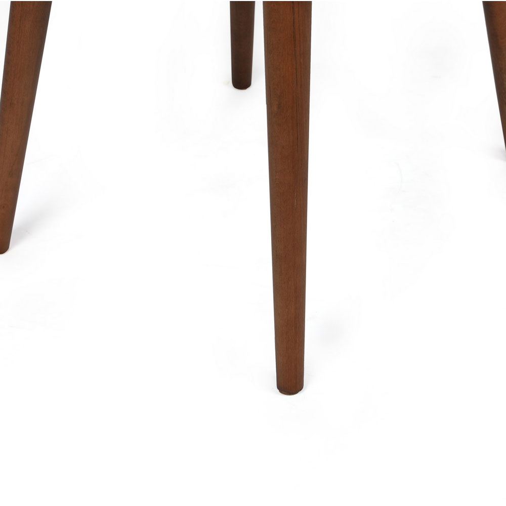 Alfa Brown Velvet Dining Chairs with Walnut Legs in Pair