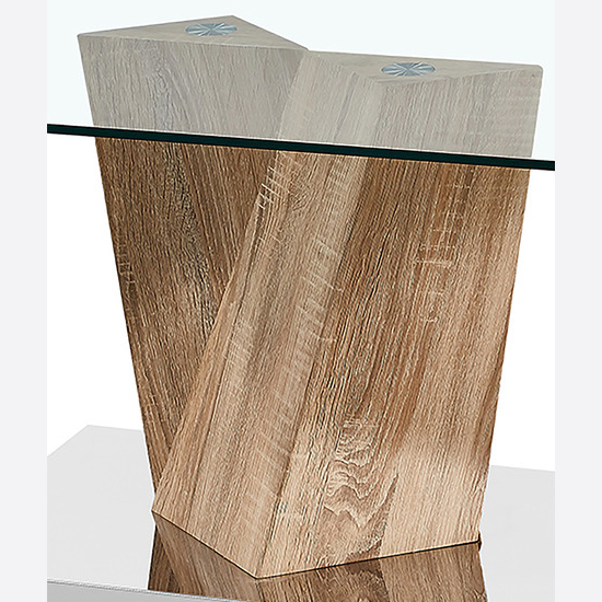 Alfa Clear Glass Coffee Table With Oak Effect Base_2