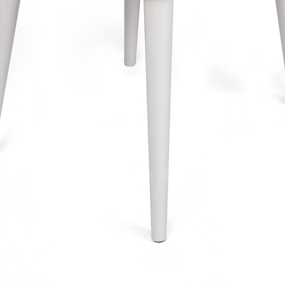 Alfa Cream Velvet Dining Chairs with White Legs in Pair