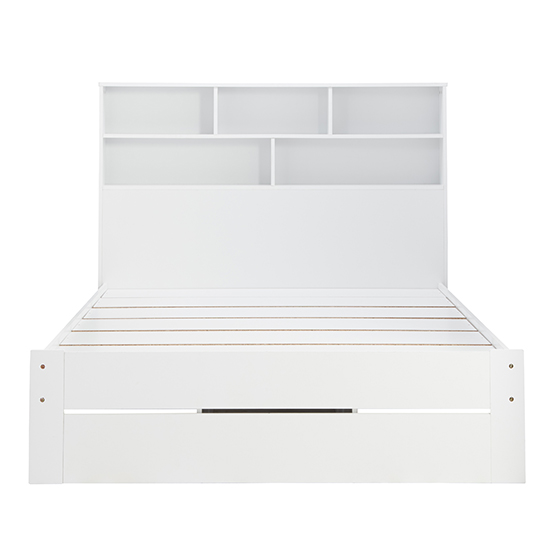 Alfie Wooden Storage Double Bed In White Furniture in Fashion